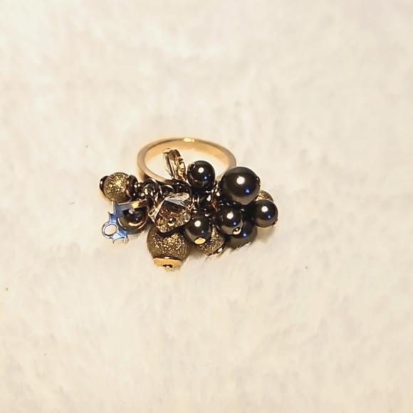 DIOR🔥Goldtone Cocktail Party Ring Sz5 - Picture 5 of 12